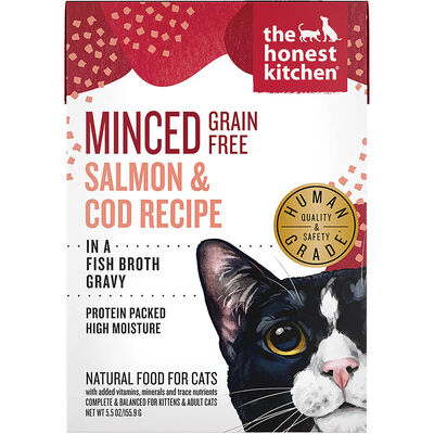 The Honest Kitchen, Grain Free Minced Salmon & Cod in Fish Broth Gravy - Wet Cat Food