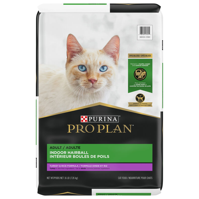 Pro Plan, FelineAdult-SpecIndoorHairball-Turkey&Rice - Dry Cat Food image number null