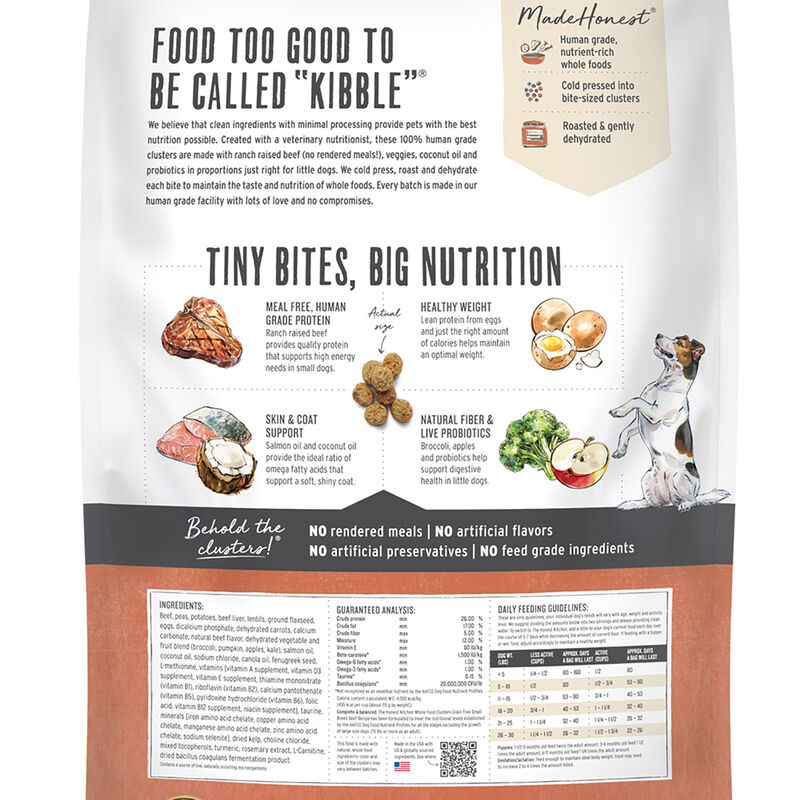 The Honest Kitchen, Whole Food Clusters - Grain Free - Small Breed - Beef - Dry Dog Food image number null