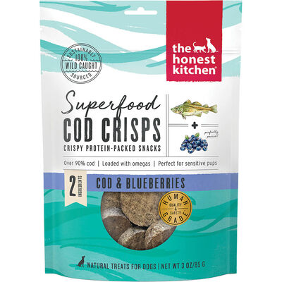 The Honest Kitchen, Superfood Cod Crisps, Cod & Blueberry - Dog Treat