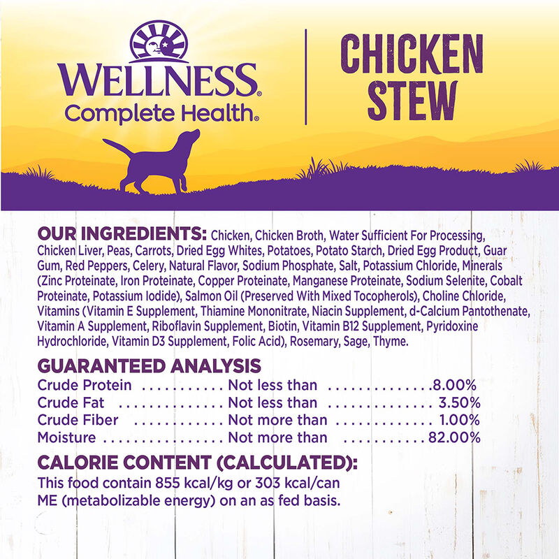 Wellness, Canned Dog Food, Chunks & Gravy, Chicken Stew with Carrots & Potatoes - 12.5 oz - Wet Dog image number null