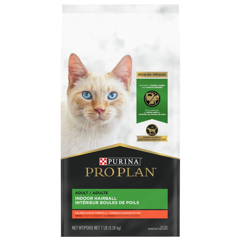 Pro Plan, Feline, Adult - Specialized Indoor Hairball Care - Salmon & Rice - Dry Cat Food image number null