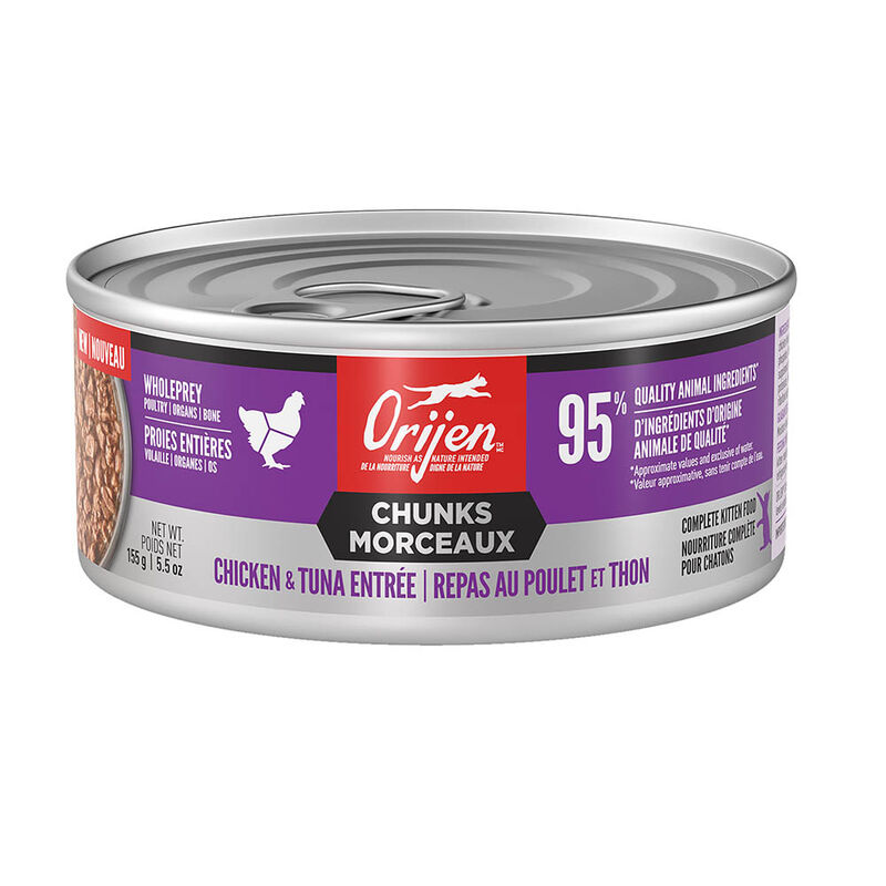 Orijen, Can, Kitten, Chunks Chicken & Tuna Entrance for Kittens, 155g image number null