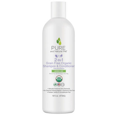 Pure and Natural Pet, 2-IN-1 Grain Free Organic Shampoo and Conditioner - 16 oz