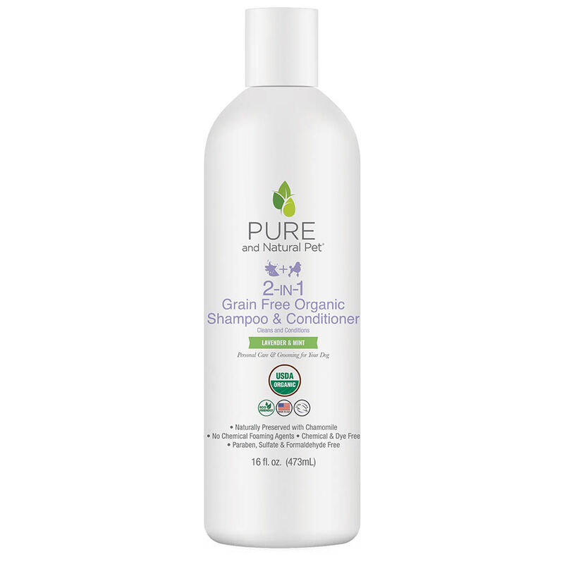 Pure and Natural Pet, 2-IN-1 Grain Free Organic Shampoo and Conditioner - 16 oz image number null