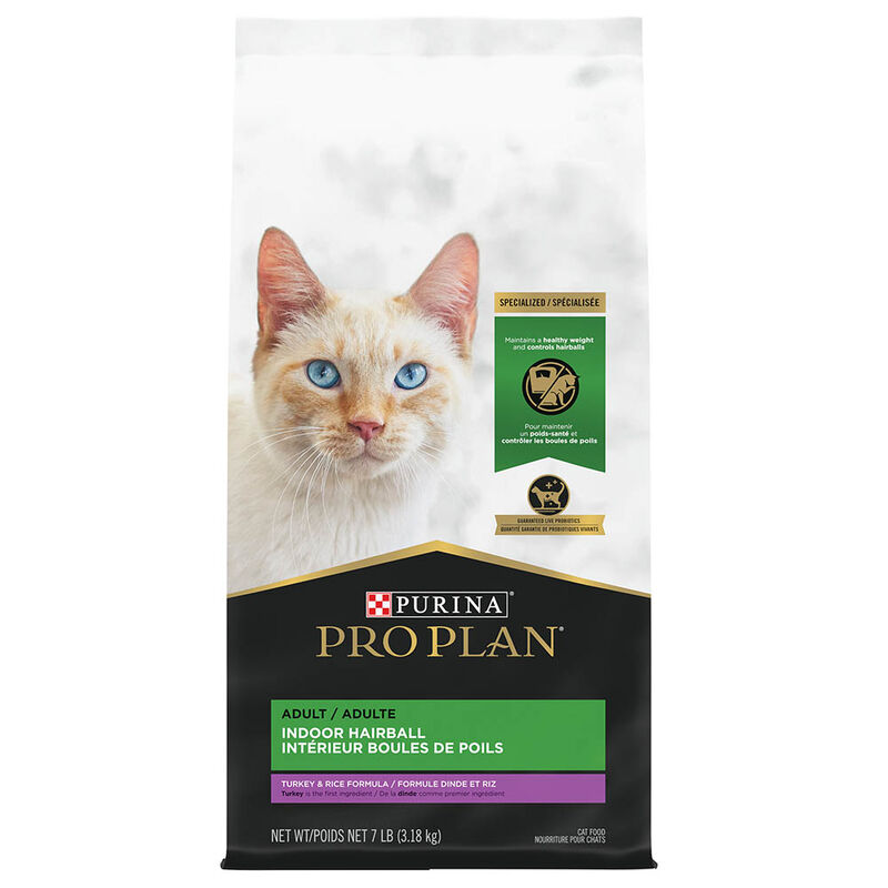 Pro Plan, FelineAdult-SpecIndoorHairball-Turkey&Rice - Dry Cat Food image number null