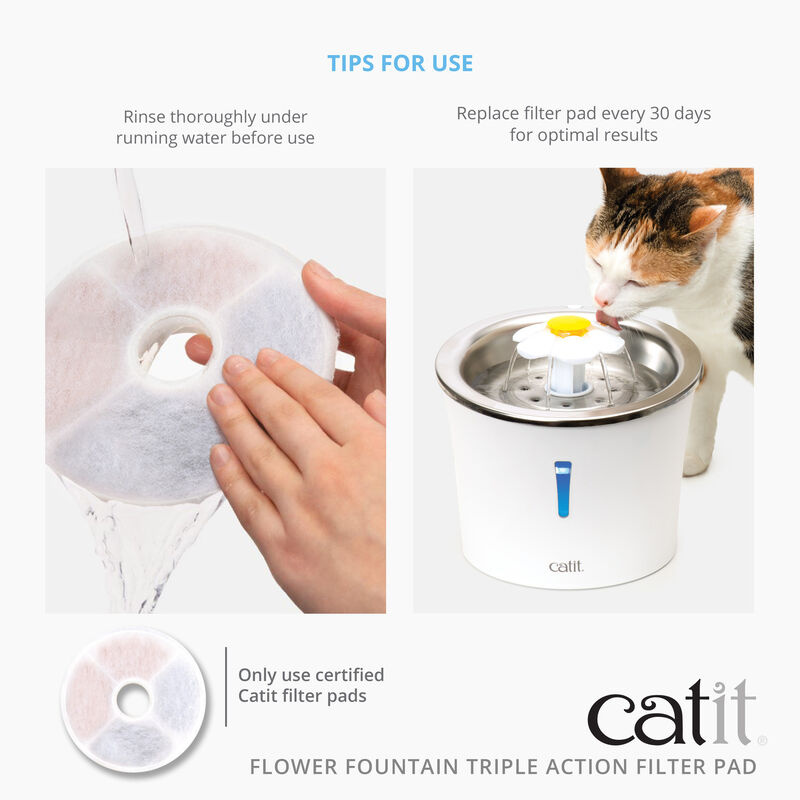 Catit Flower Fountain TripleAction Filter - 6pk image number null