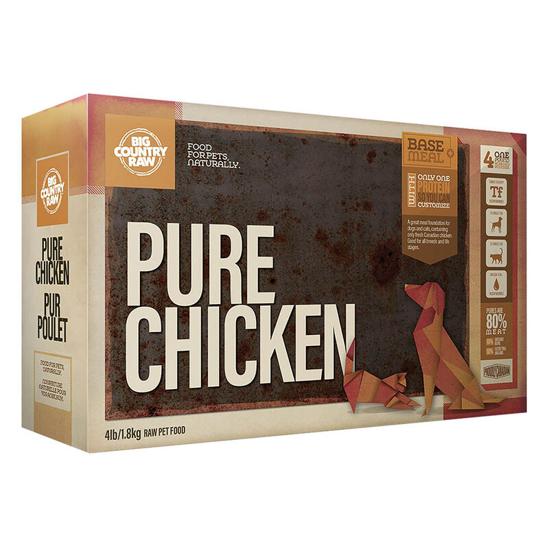 Big Country Raw, Pure Chicken - 4 lb - Frozen Dog Food image number null