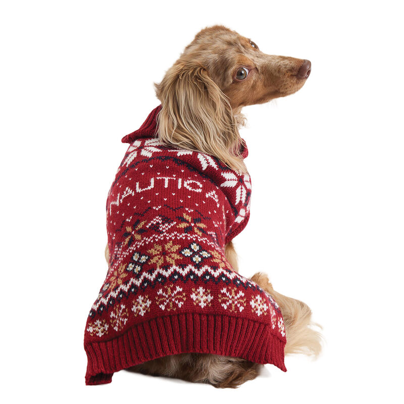Nautica, Mockneck Fairisle Sweater - Red image number null