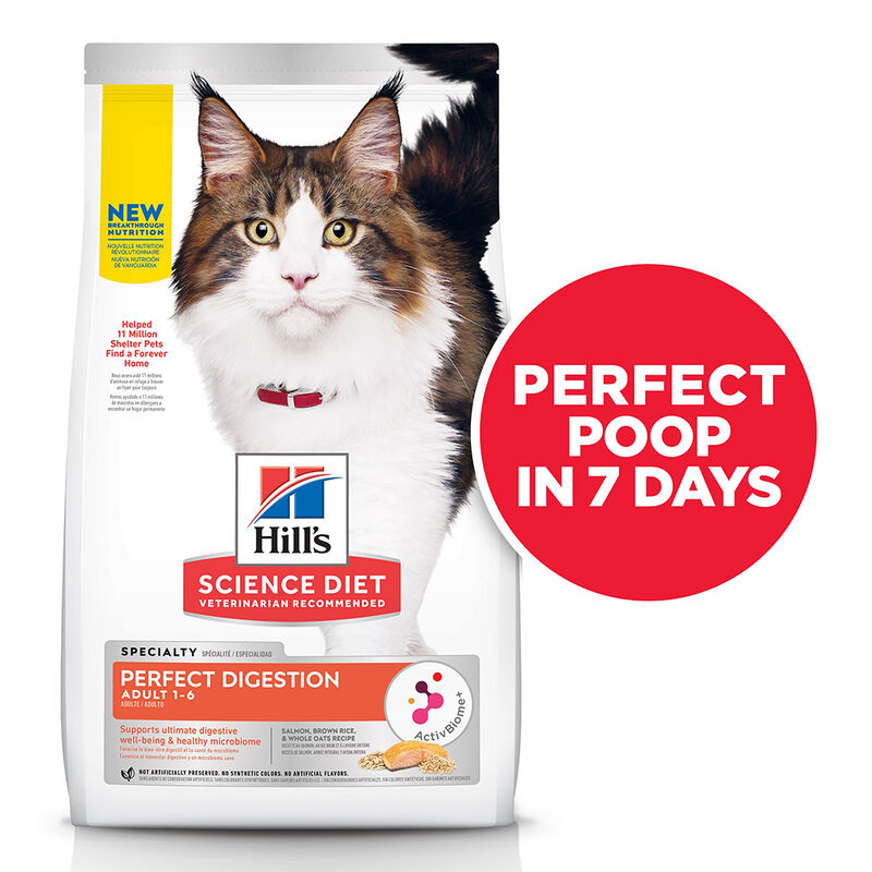 Science Diet, Feline Adult - Perfect Digestion Salmon - Dry Cat Food image number null