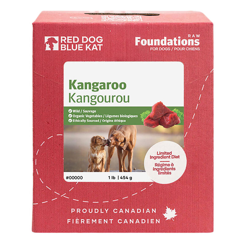 Red Dog Blue Kat, Foundations Kangaroo 4x0.25lb - Frozen Dog Food image number null