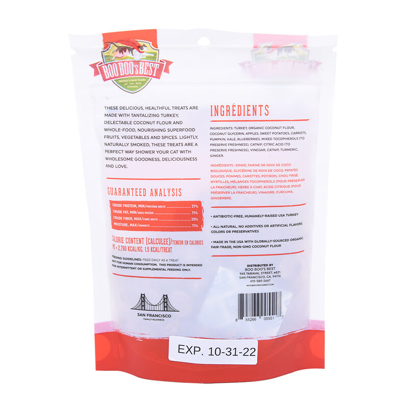 Boo Boo Best, Feline Dehydrated Treats - Turkey - 56 g image number null
