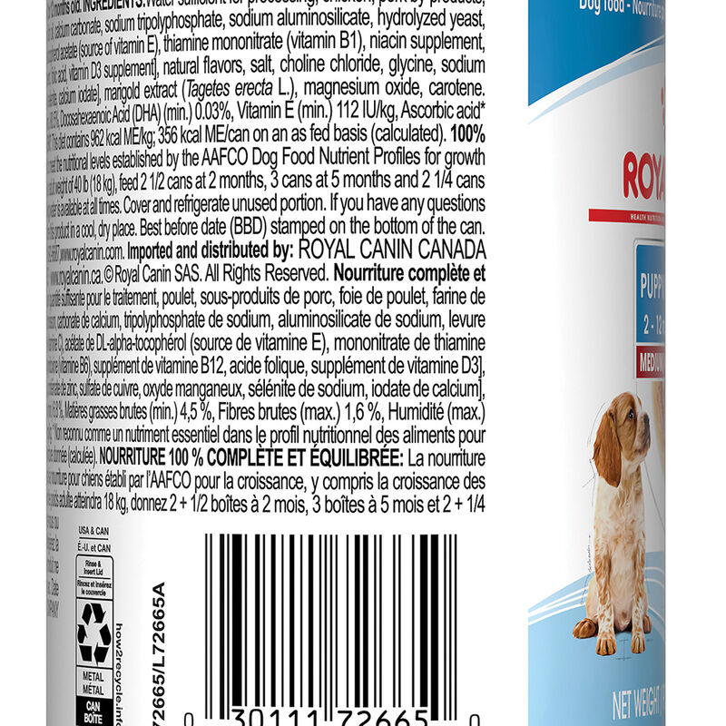 Royal Canin, Size Health Nutrition Medium Puppy Chunks in Gravy 12/13oz - Wet Dog Food image number null