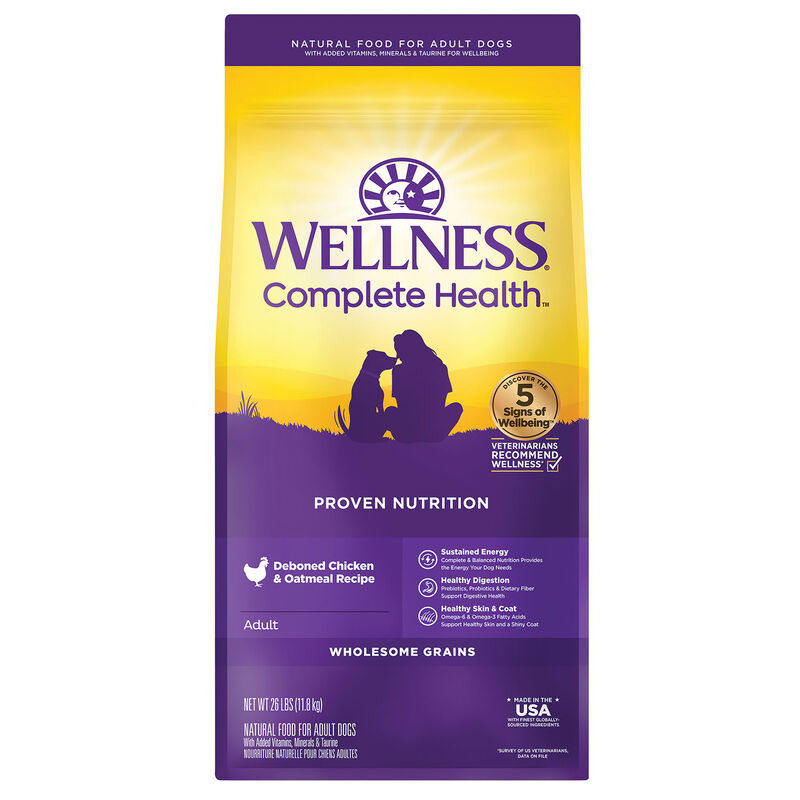 Wellness, Adult Complete Health - Deboned Chicken & Oatmeal - 11.8 kg - Dry Dog Food image number null