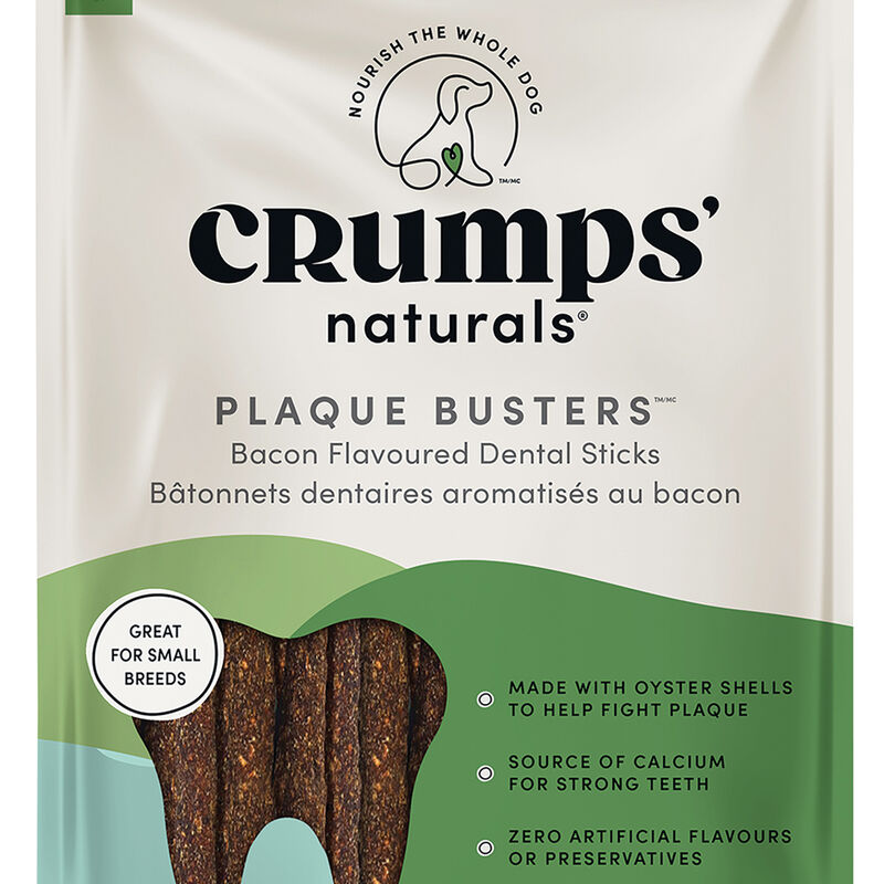 Crumps' Naturals, Plaque Busters 3.5" - Bacon  - 18pk - Dog Treat image number null
