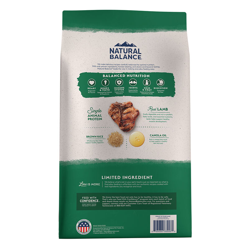Natural Balance, Adult - LID - Lamb & Rice - Dry Dog Food image number null