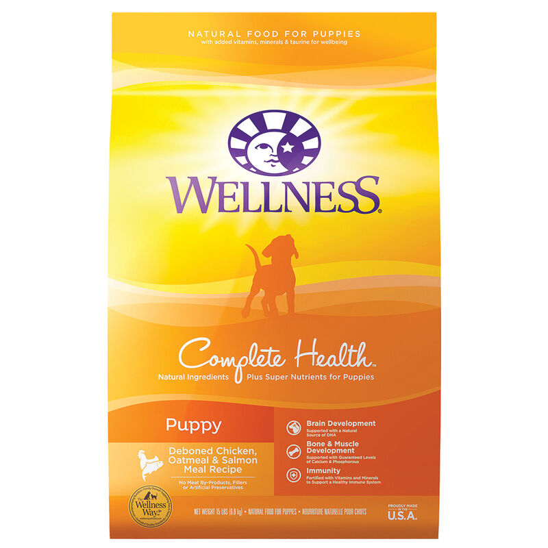 Wellness, Complete Health Puppy with Deboned Chicken, Oatmeal & Salmon Meal - Dry Dog Food image number null