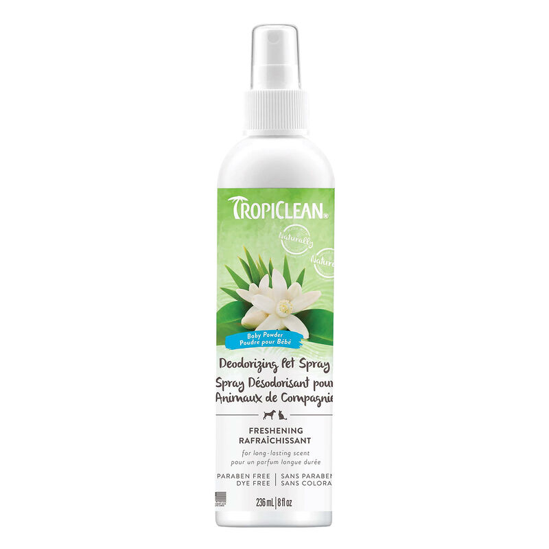 Tropiclean, Baby Powder Deodorizing Spray for Pets - 8 oz image number null