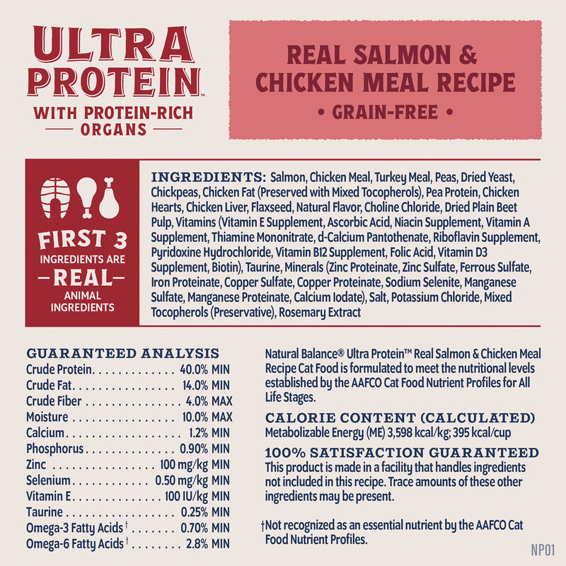 Natural Balance, Ultra Protein - Salmon & Chicken Meal Recipe - Dry Cat Food image number null