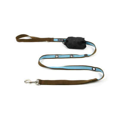 Smoochy Poochy, 2-Tone Optional Hands Free Lead - Turquoise/Brown - 1" Width - 6'
