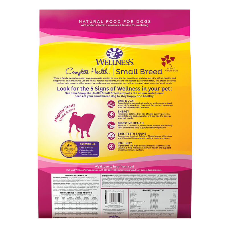 Wellness, Complete Health Small Breed, Healthy Weight Turkey & Brown Rice - Dry Dog Food image number null