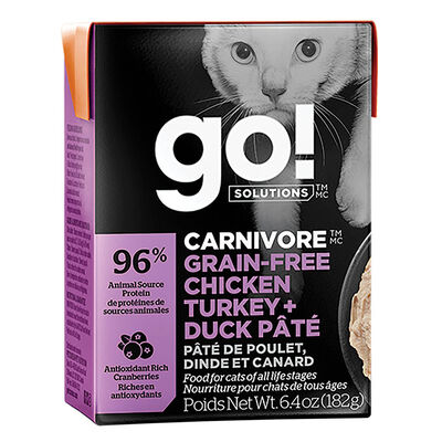 GO! SOLUTIONS, CARNIVORE Grain Free Chicken, Turkey + Duck PÃ¢tÃ© for cats - Wet Cat Food