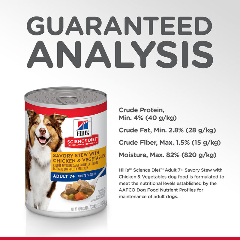 Science Diet, Can, Adult 7+ - Savory Stew Chicken & Vegetables - 363 g - Wet Dog Food image number null