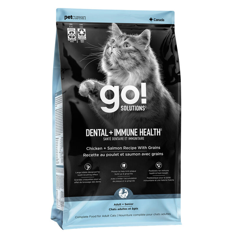 GO! SOLUTIONS, Dental & Immune Health Chicken & Salmon Recipe with Grains - Dry Cat Food image number null
