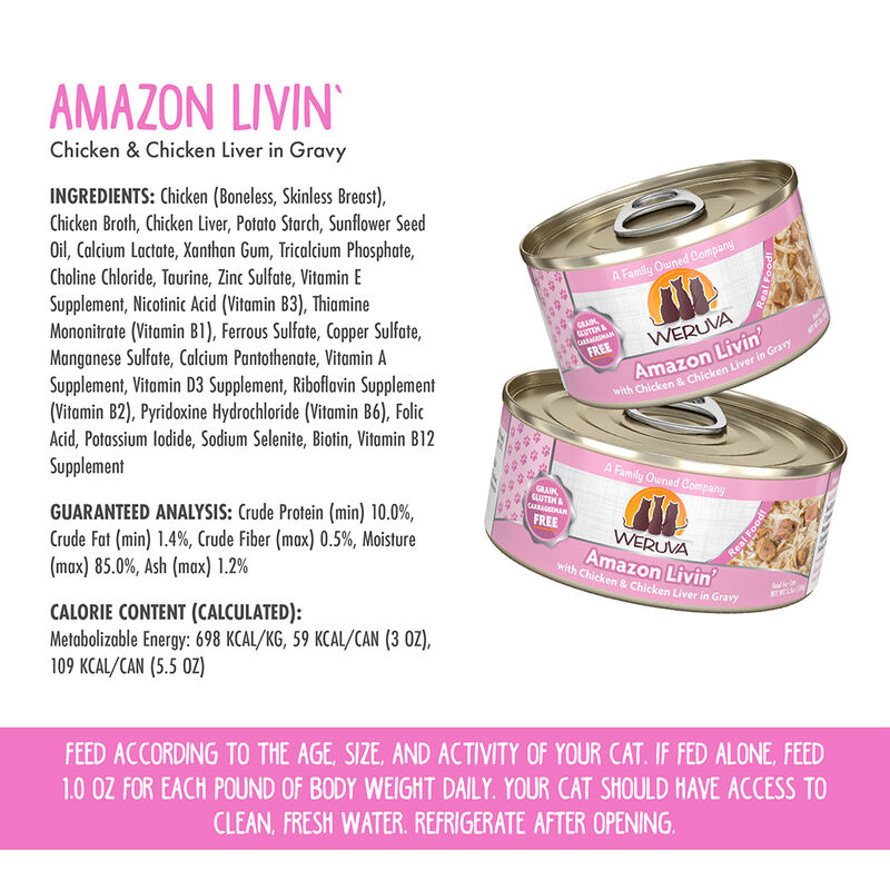 Weruva, Can Feline - Amazon Livin' - 156 g - Shreds - Wet Cat Food image number null