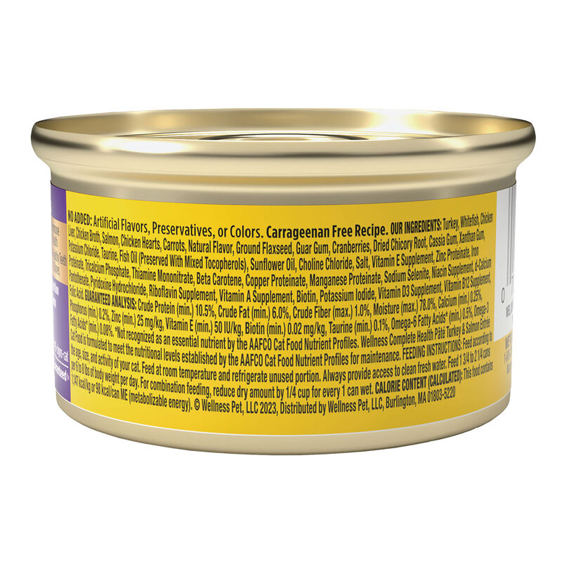 Wellness, Canned Cat Food, Complete Health, Turkey & Salmon - Wet Cat Food image number null