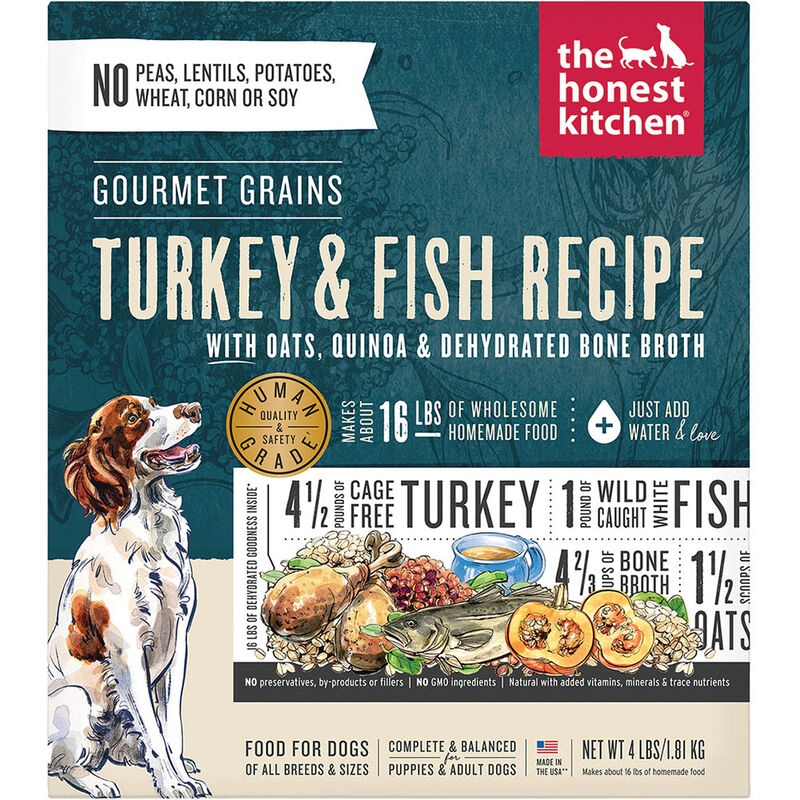 The Honest Kitchen, Gourmet Grains, Turkey & Whitefish Reicpe - Freeze Dried Dog Food image number null