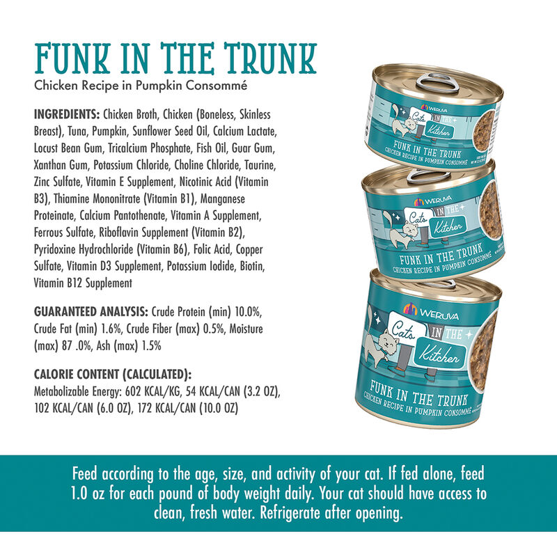 Weruva, Can Feline-Funk in the Trunk-Chicken in Pumpkin Sauce-170g - Minced - Wet Cat Food image number null