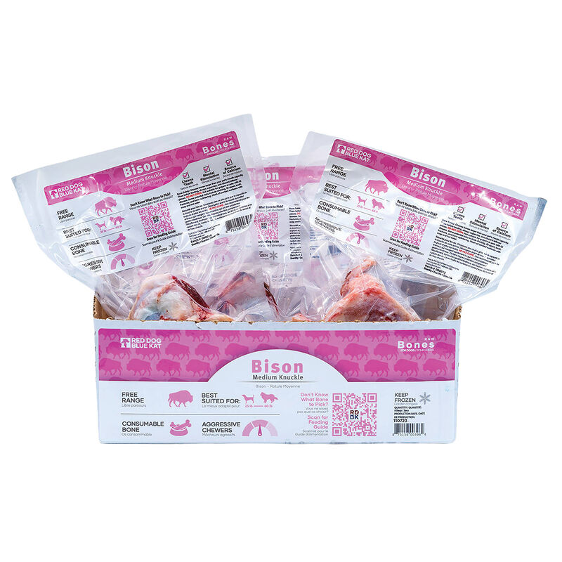 Red Dog Blue Kat, Bison Knuckle Medium Frozen Bone - Frozen Dog Food image number null