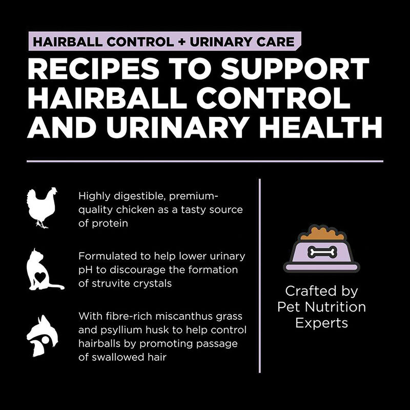 GO! SOLUTIONS,  Feline Adult - Hairball Control & Urinary Care - Chicken with Grains - Dry Cat Food image number null
