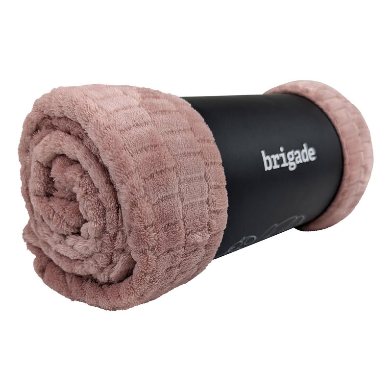 Brigade, Textured Polar Fleece Blanket - Pale Mauve image number null
