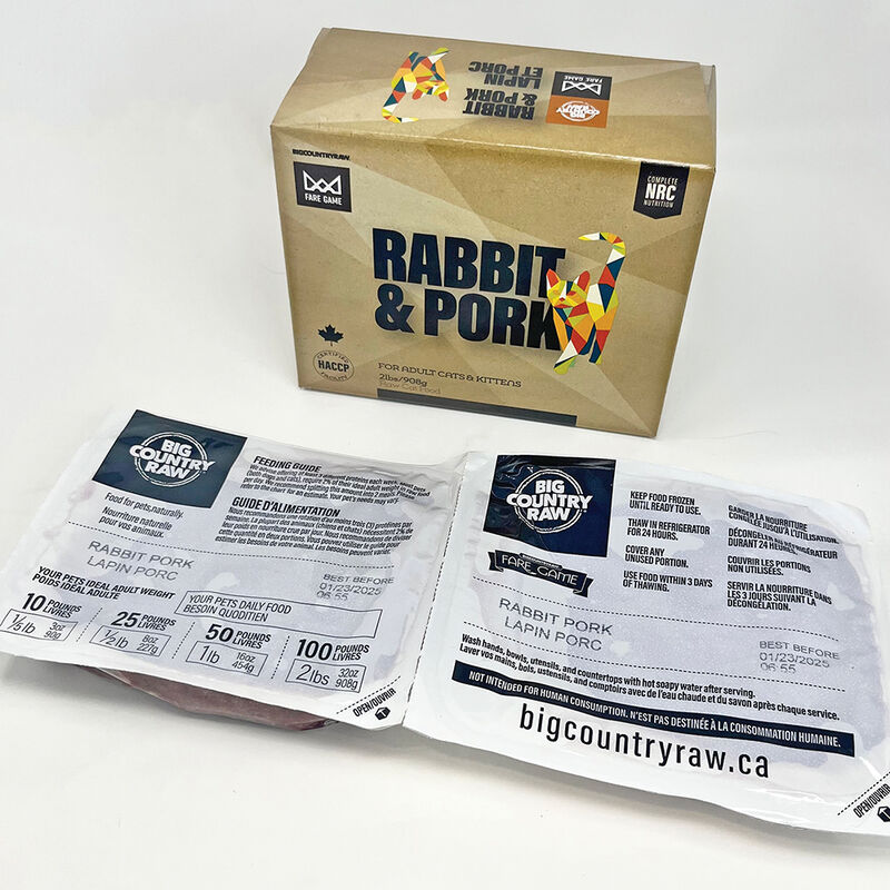 Big Country Raw, Fare Game - Rabbit & Pork - 0.9 kg - Frozen Cat Food image number null