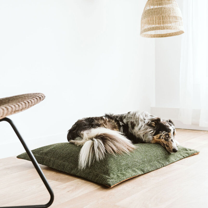 Reversible Faux Leather Cloud Pillow - Green - Med image number null