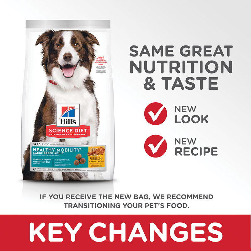 Science Diet, Adult Healthy Mobility Large Breed Chicken Meal, Rice & Barley Dry Dog Food - Dry Dog image number null