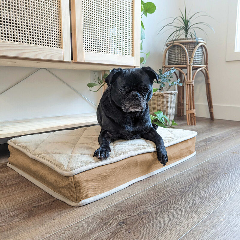 BeOneBreed, Diamond bed  - Linen + Irish Cream - Plush Dog Bed image number null