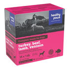 Healthy Paws, Canine Complete Variety Pack - Turkey, Lamb, Beef, Venison - 16 x 1/2 lb image number null