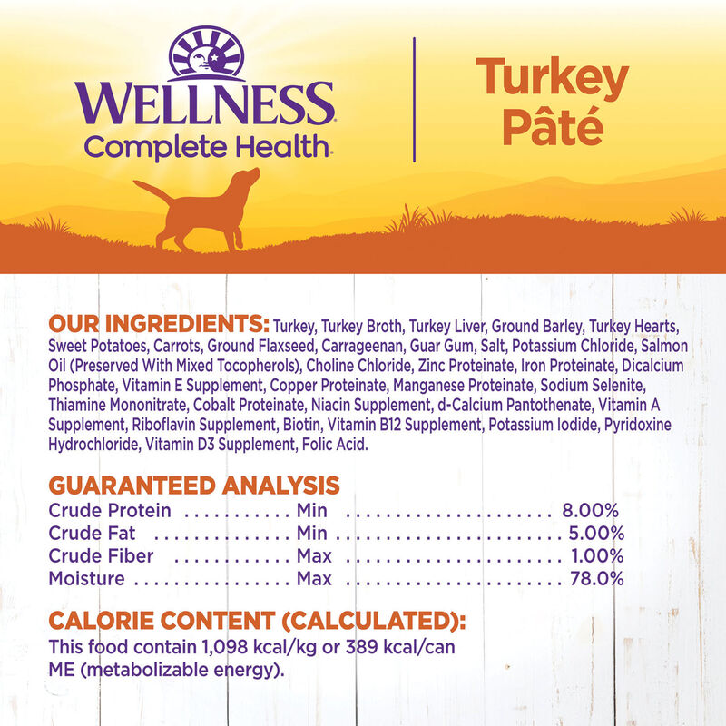 Wellness, Canned Dog Food, Turkey & Sweet Potato - Wet Dog Food image number null