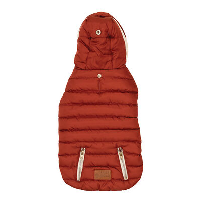 Canada Paws, Hooded Nylon Coat - Red - Dog Coat