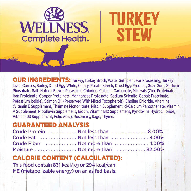 Wellness, Canned Dog Food, Chunks & Gravy, Turkey Stew with Barley & Carrots - 12.5 oz - Wet Dog Foo image number null