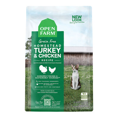 Open Farm, Homestead Turkey & Chicken Adult Cat Dry Food - Dry Cat Food
