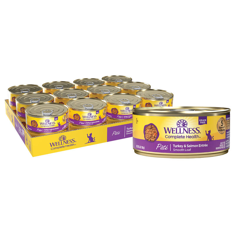 Wellness, Canned Cat Food, Complete Health, Turkey & Salmon - Wet Cat Food image number null