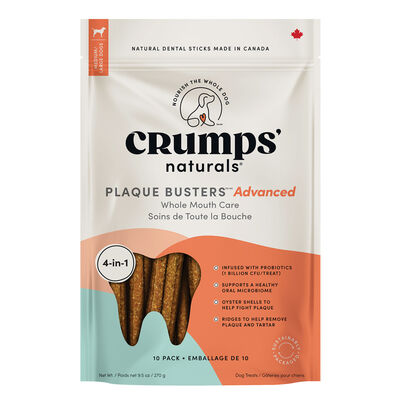 Crumps' Naturals, Plaque Busters - Advanced Whole Mouth Care Probiotics Dental Sticks - 10 pk - 270