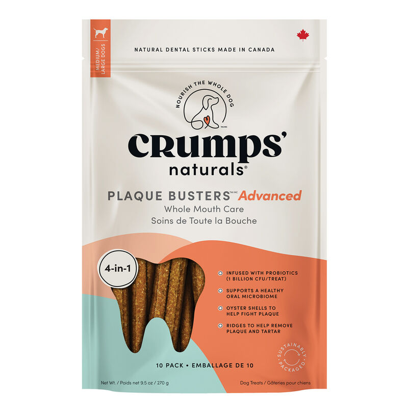 Crumps' Naturals, Plaque Busters - Advanced Whole Mouth Care Probiotics Dental Sticks - 10 pk - 270 image number null