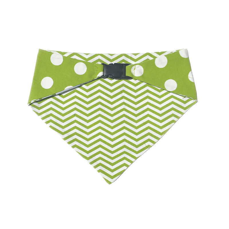Uptown Pups, Bandana Reversible - Green & White image number null