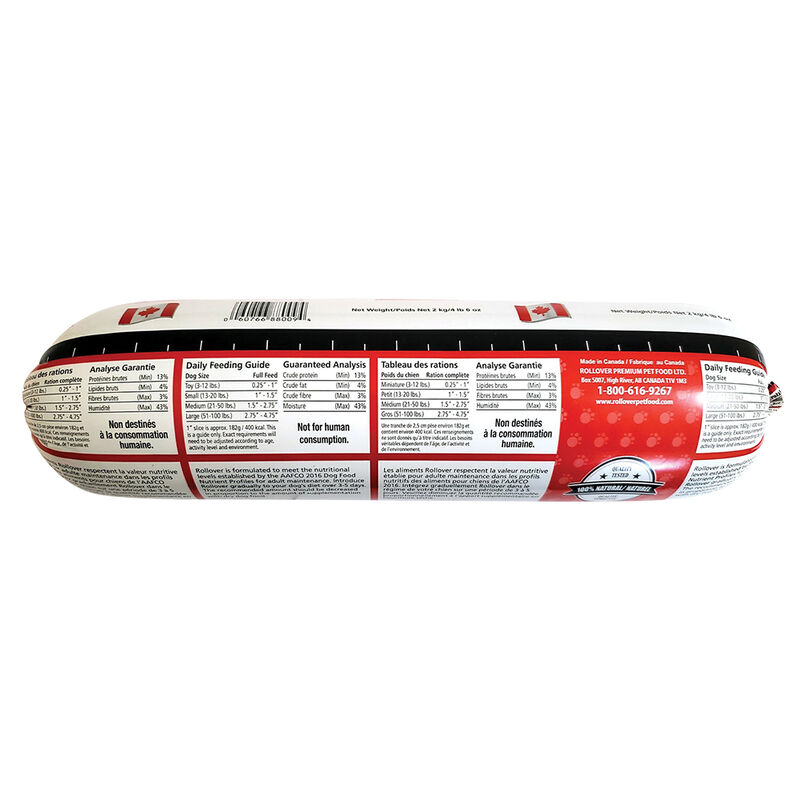 Rollover, Dog Food, Semi-Soft Premium Roll, Beef image number null