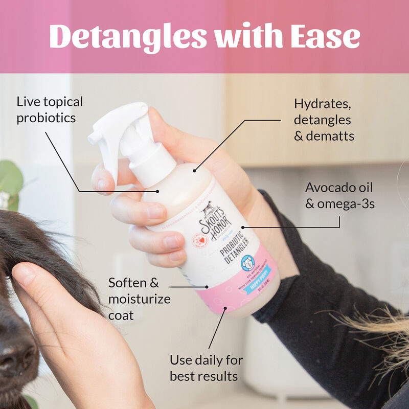 Skouts Honor, Happy Puppy Detangler - Lilac - 8 oz image number null